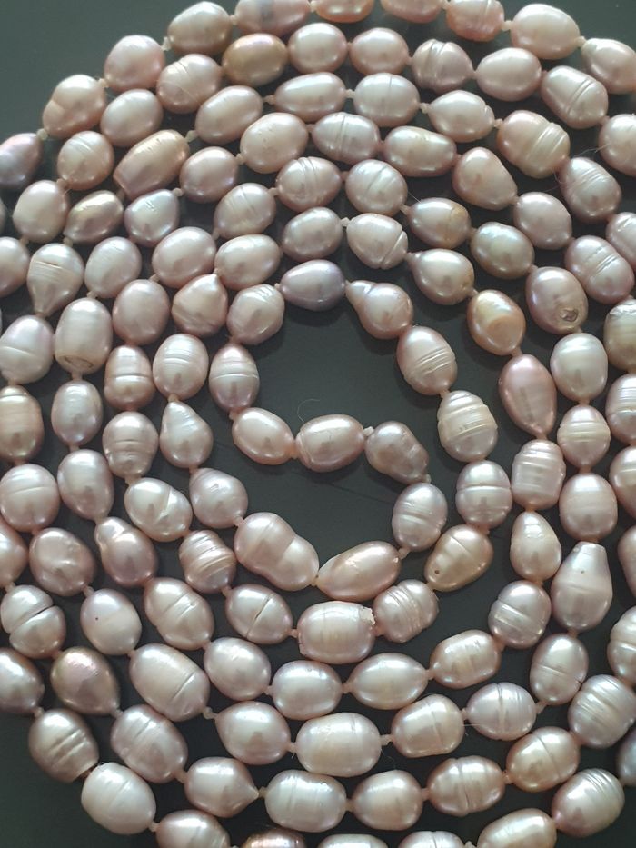 Magnifique collier sautoire de véritable perles de cultures multicouleurs en excellente état svp observerez toutes les photos avant de me demander les dimensions car j ajoute toujours la dimensions merci - photo numéro 7
