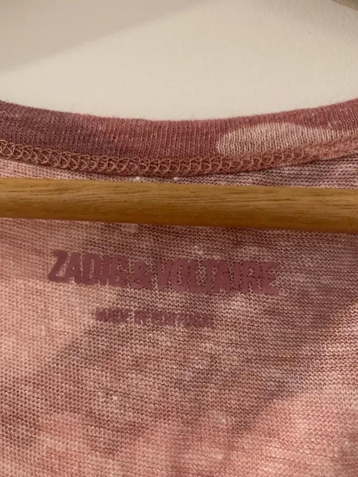 T shirt lin Zadig & Voltaire rose militaire - photo numéro 5