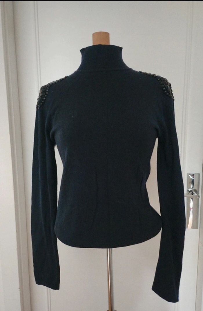 Pull col cheminé laine