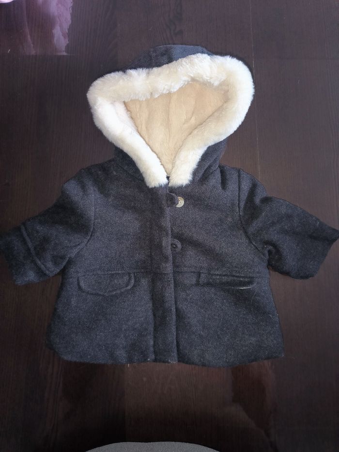 Manteau fourré gris