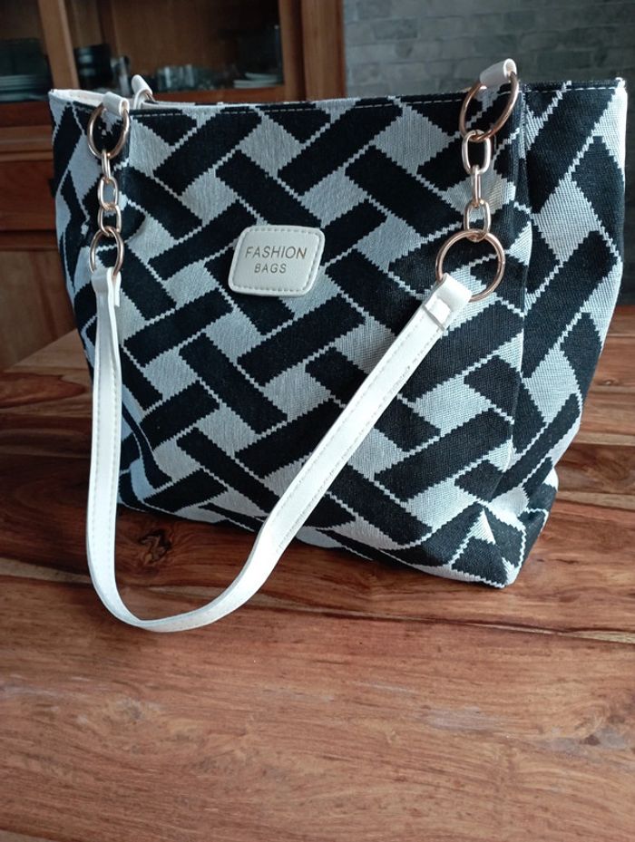 Sac à main toile et simili cuir