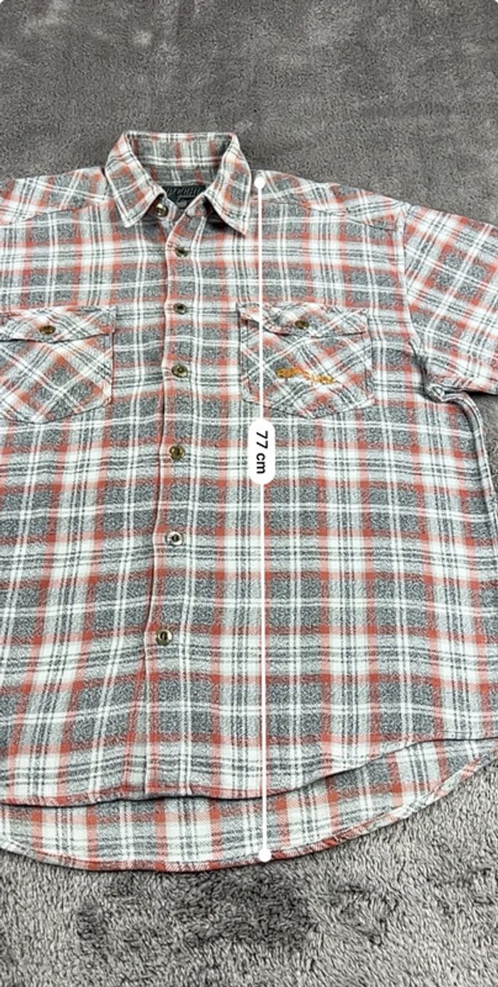 Chemise à Carreaux Rip Curl Grise et Orange Taille M - photo numéro 4