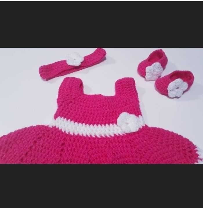 Vêtement bébé fille robe crochet 6 mois - photo numéro 4