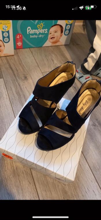 Chaussure compensée bleu marine 38