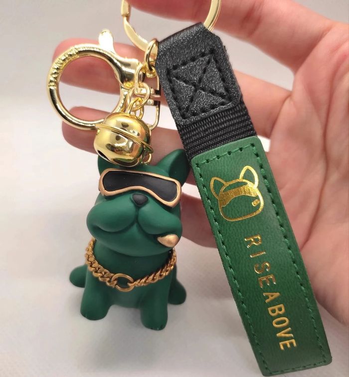 Porte Clé Bouledogue Vert - photo numéro 2