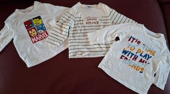 Lot de 3 T-shirt manches longues 12 mois