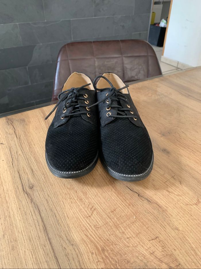 Derbies noires bi-matière pointure 40 - photo numéro 3