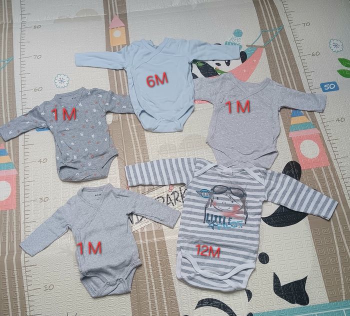 Lot 7 bodies manche longue 1-12 mois - photo numéro 6