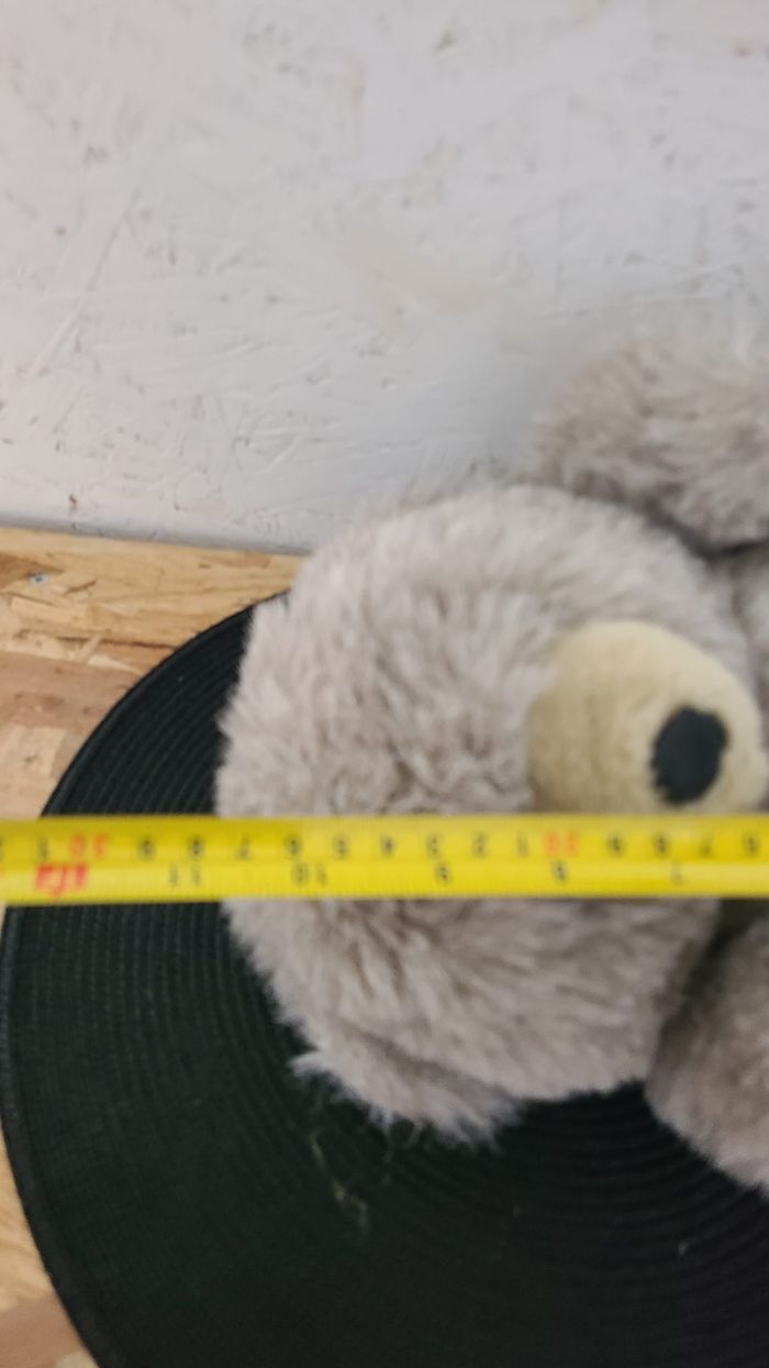 vintage Gris Fuzzy Teddy Bear Peluche - photo numéro 4