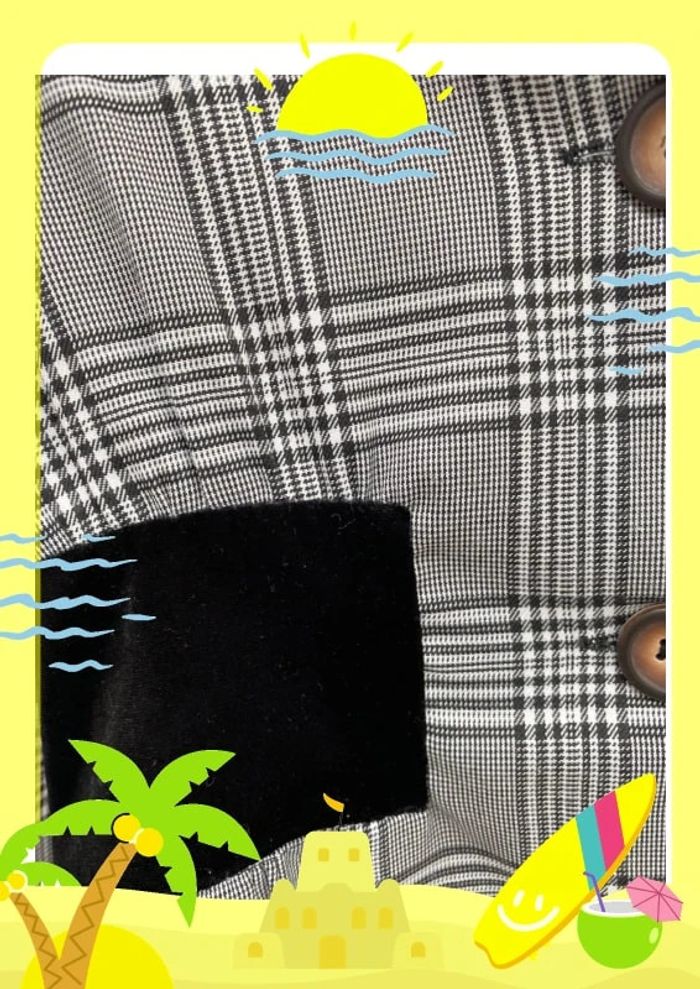 Blazer à carreaux avec boutons S 36 simplee shein - photo numéro 4