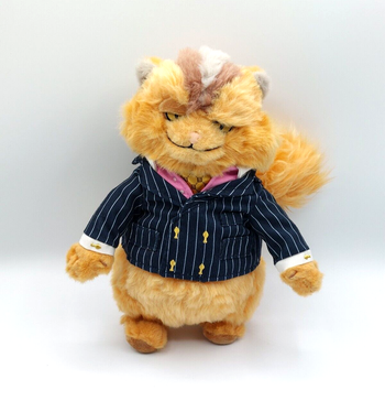 Peluche doudou chat angora publicitaire M. Blindard LES FURETS 30 cm