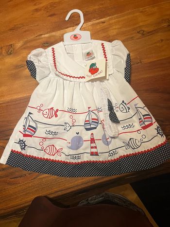 Robe et bandeau fille 12-18mois neuve