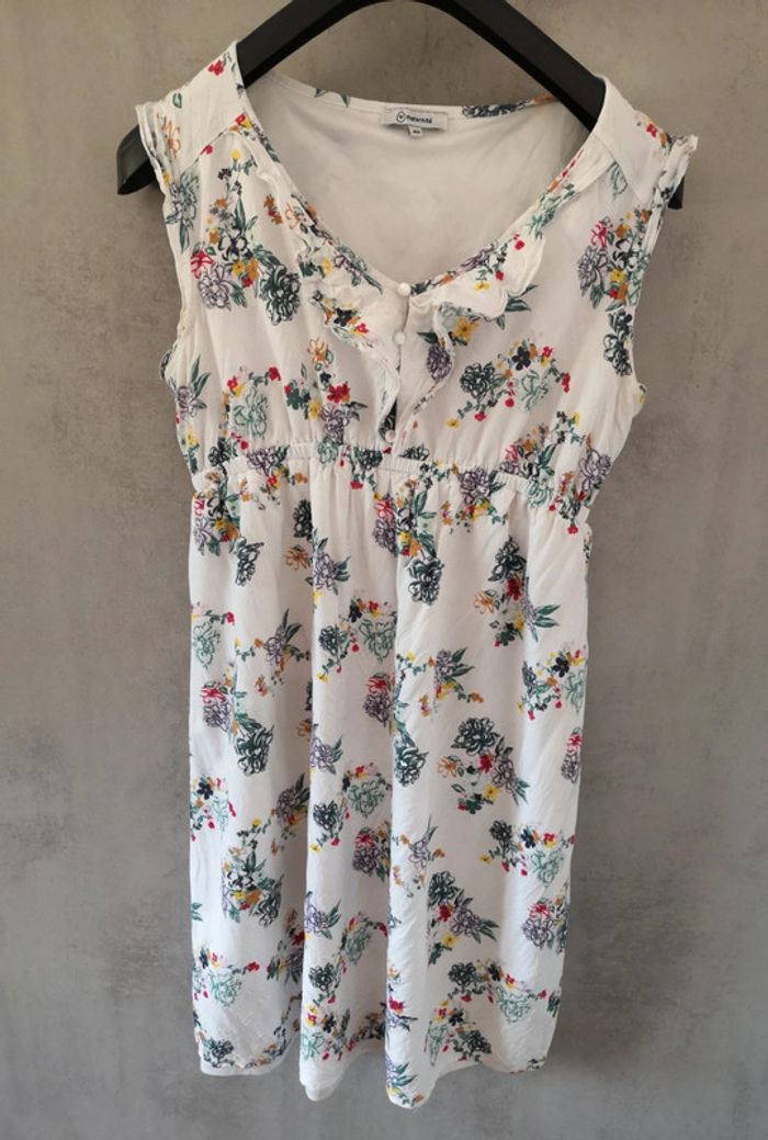 Robe grossesse maternité blanche fleurie 40