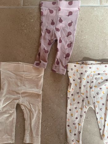 3 leggings bébé fille 1 mois