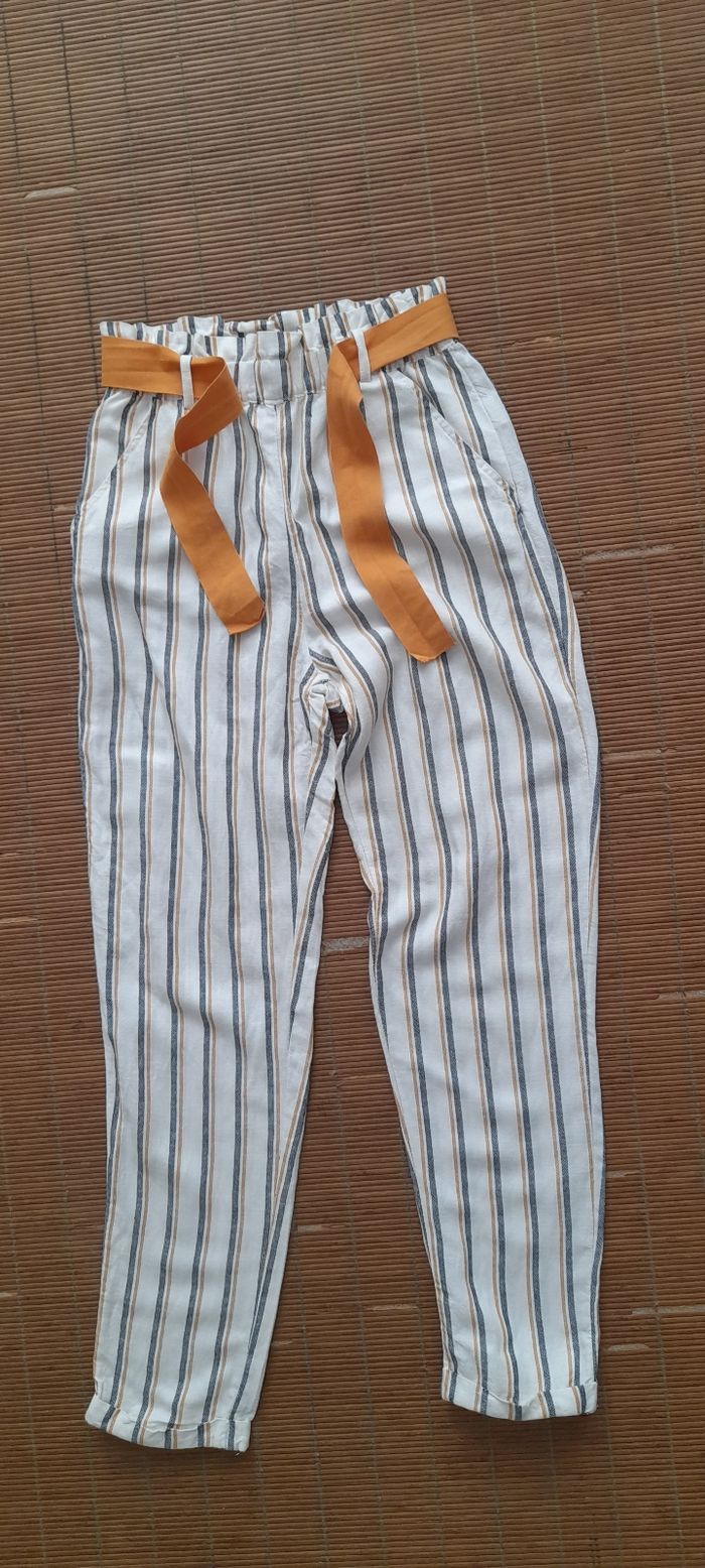 Pantalon léger rayé ORCHESTRA – Taille 14 ans - photo numéro 2