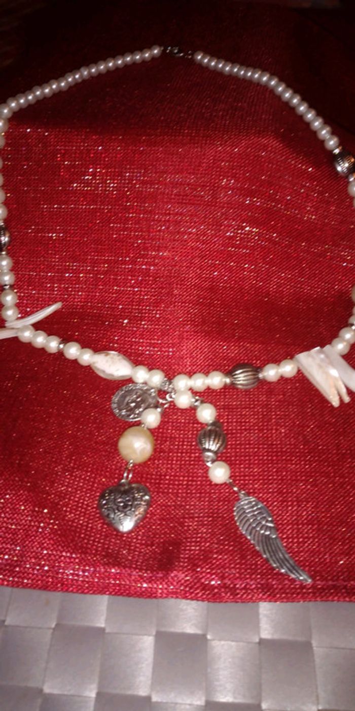 Collier sautoir imitation perles