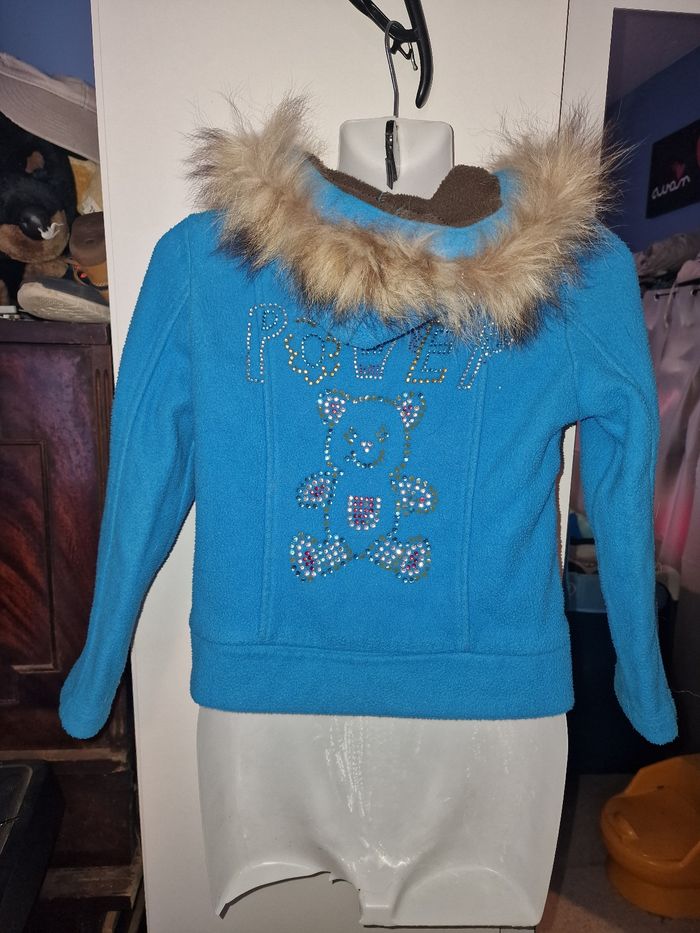 Tres jolie veste polaire moumoute et strass - photo numéro 6