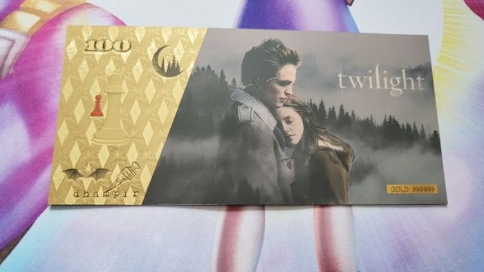 Billet Twilight Collector Doré card carte film movie vampire ticket goodies