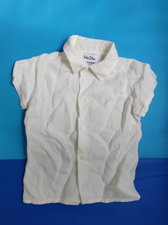 Chemise manche courte en lin Baby Dior