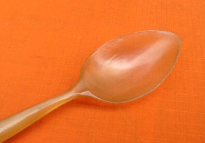 Années 1900 Cuillère à bouillie en corne de bovin Fleuron boule métal argenté - photo numéro 6