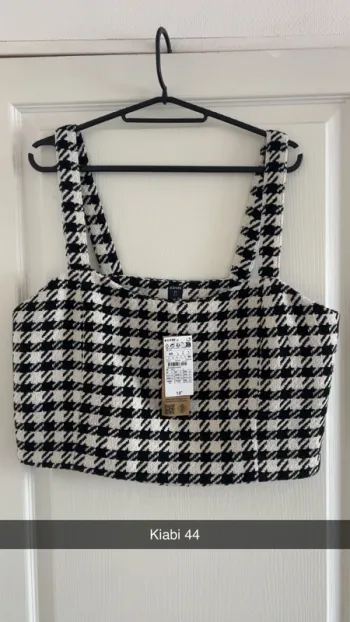 Crop top pied de poule