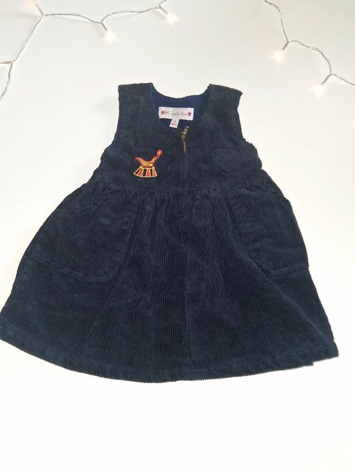 Robe en velours bleu marine Kimbaloo - photo numéro 2