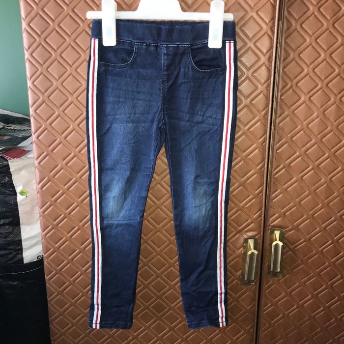 Jean bleu a bandes sur les côtés Vertbaudet 6 ans - photo numéro 3