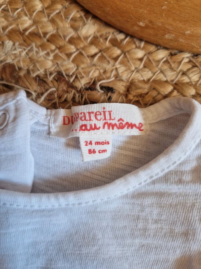 Jolie haut à manche courte blanc lama fille du pareil au même 24 mois 86cm - photo numéro 7