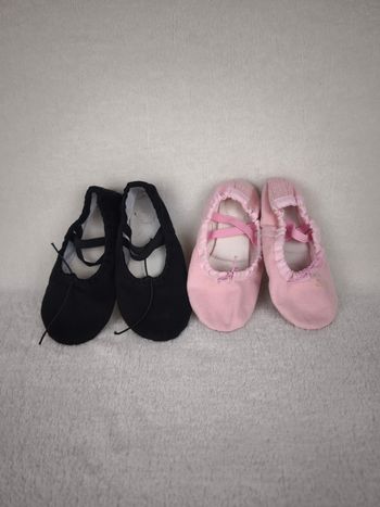 Lot x2 Paires de Chaussons de danse classique fille pointure 25