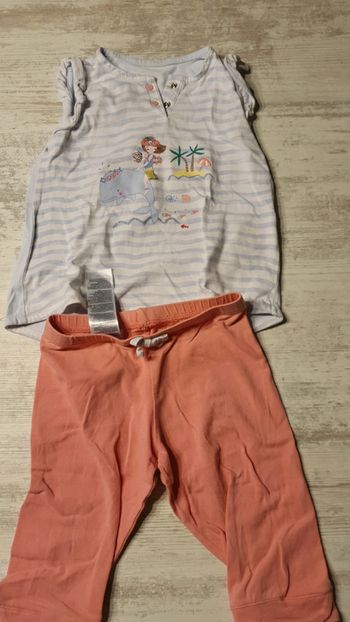 Pijama debardeur sirène et corsaire été 2 ans