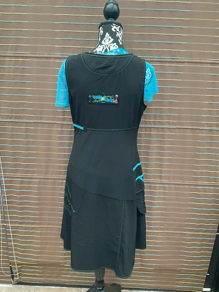 Robe chasuble noire et turquoise neuve T4 - photo numéro 4