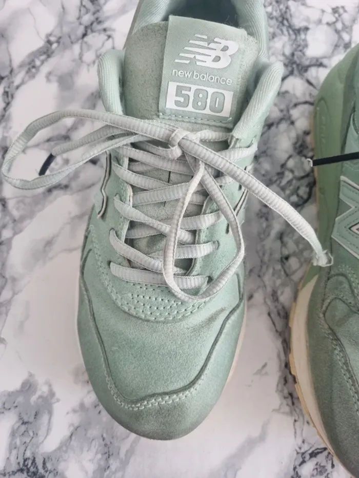 Basket New balance 580 suedine vert clair - photo numéro 11