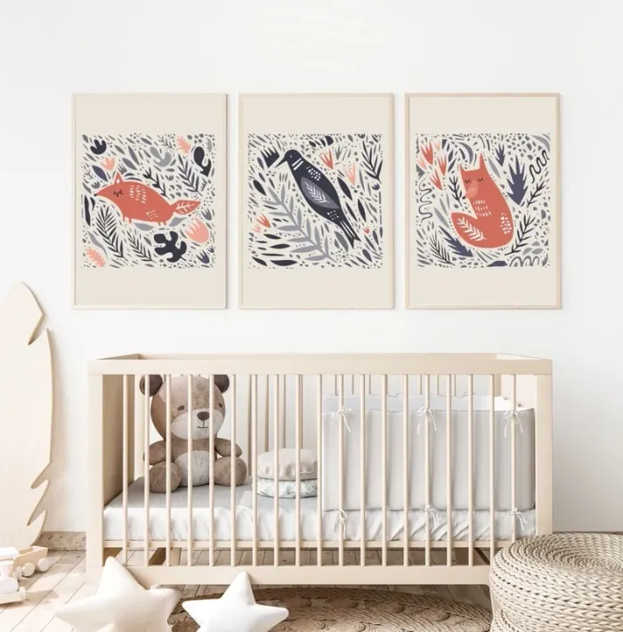 Affiches Animaux stylisés pour chambre enfant - photo numéro 3