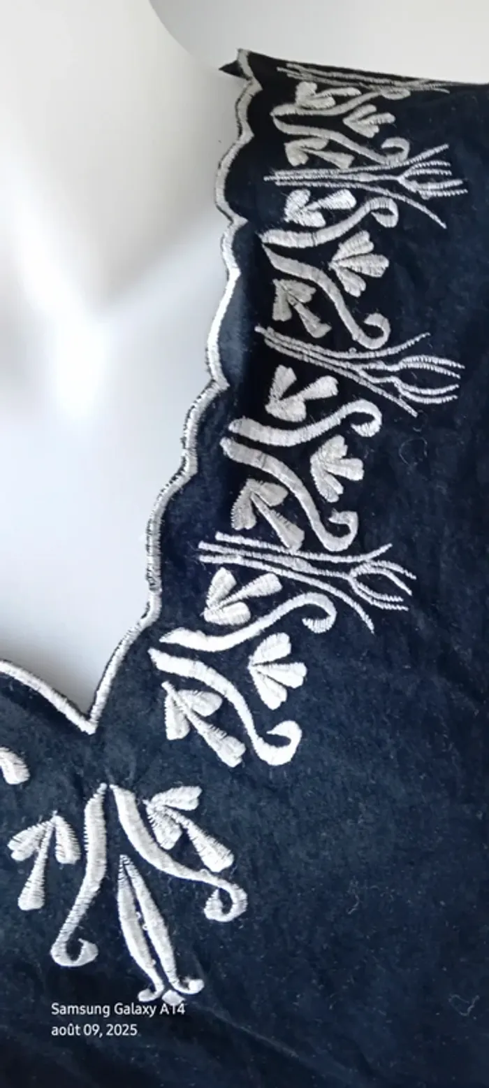 Tunique longue manches longues en coton esprit oriental avec broderies noir femme 38/40 lily rose - photo numéro 8