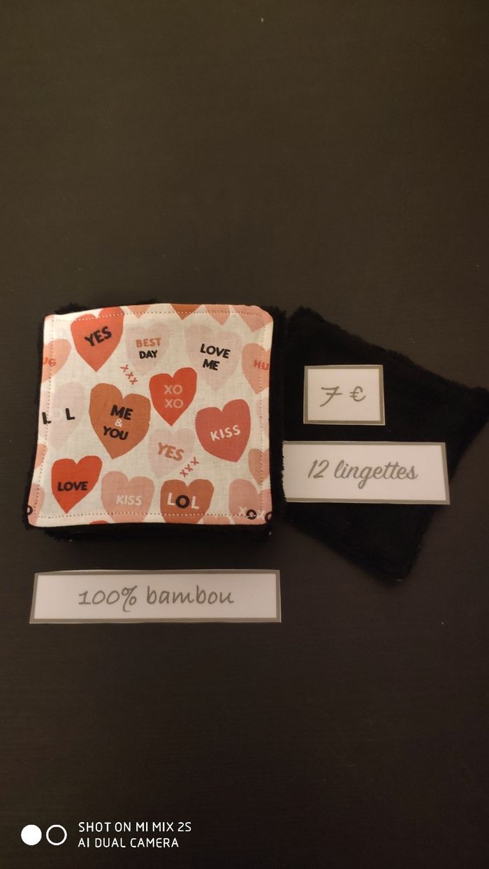 12 lingettes lavables, neuf