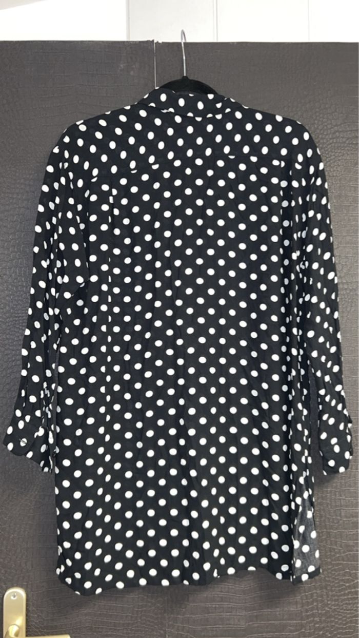 Chemise à pois noire et blanche – Style vintage chic - photo numéro 6