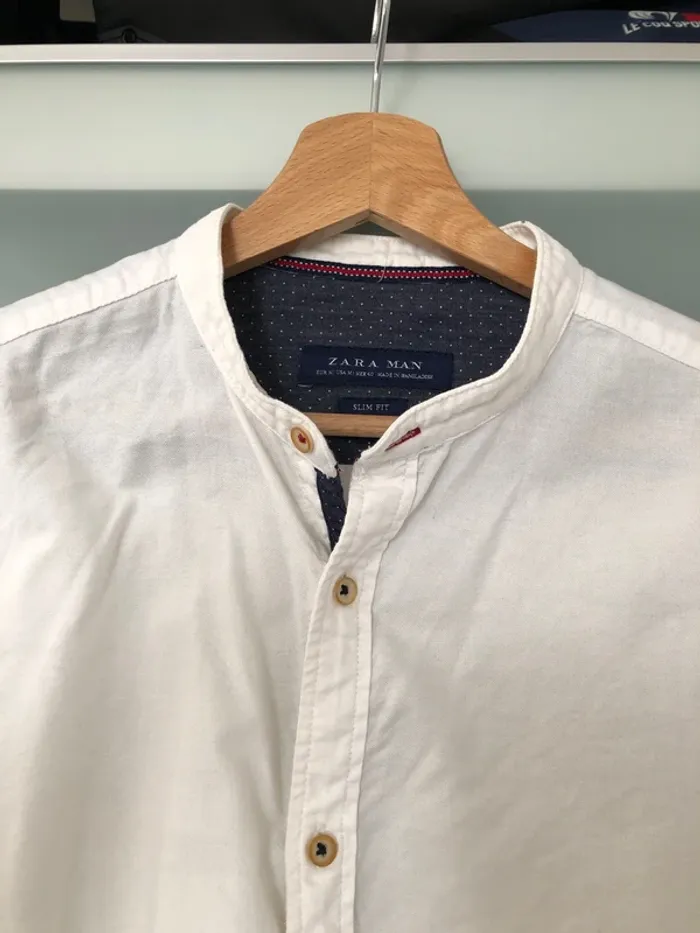 Chemise Zara col Mao slip fit M - photo numéro 3