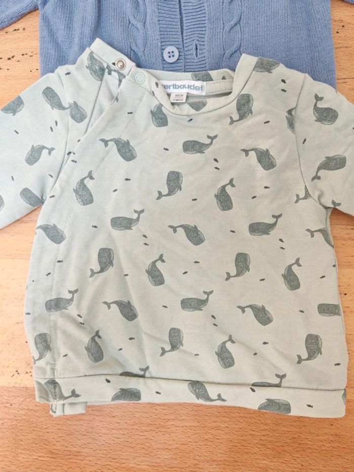 Lot de 2 gilets plutôt légers mixte 3 mois - photo numéro 2