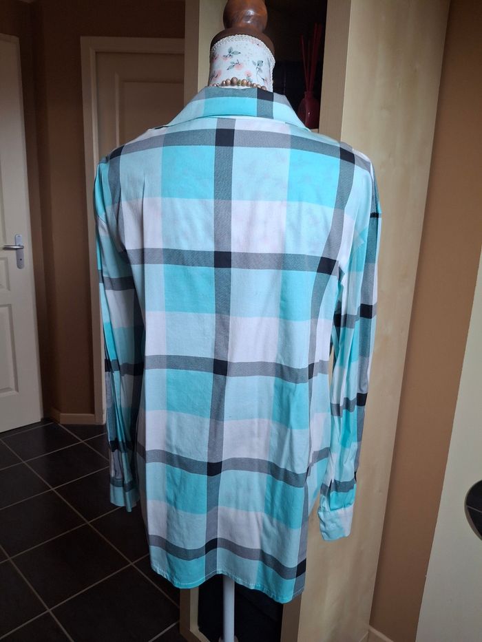 Chemise a carreaux turquoise neuve - photo numéro 2