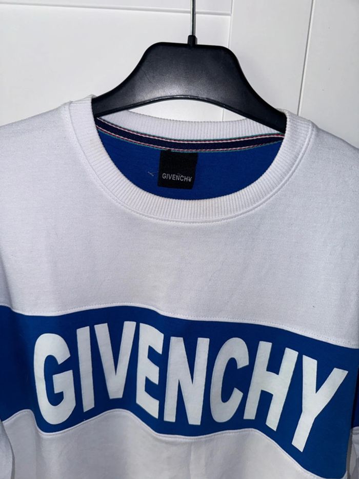 Sweat-shirt comme neuf blanc et bleu taille S/M - photo numéro 6