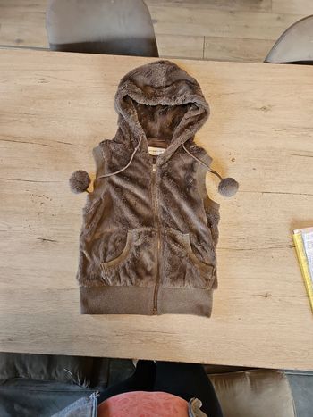 Gilet sans manche brun à capuche, Clockhouse, taillr L (14/16 ans)