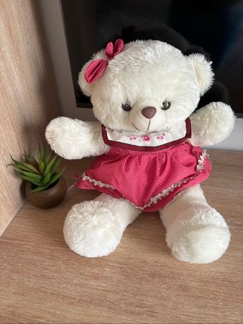 Grosse peluche nounours blanc