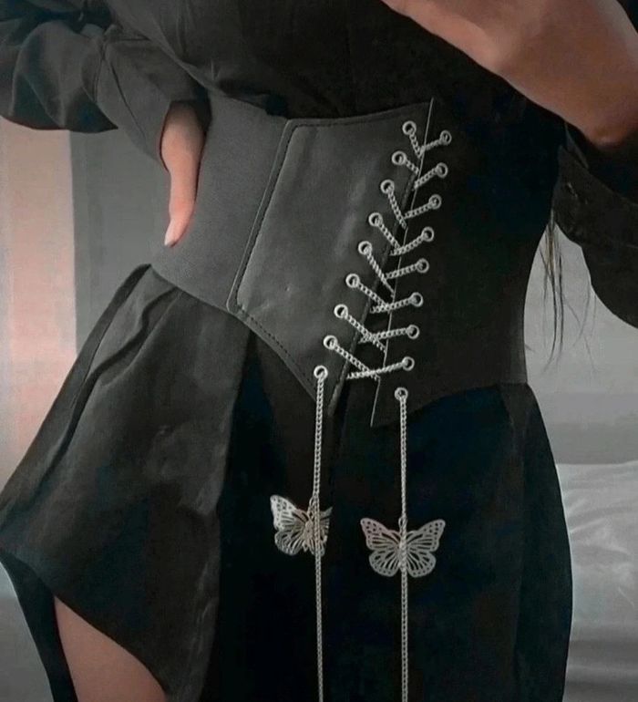 A24 ceinture gaine corset vintage rétro ajustable noire - photo numéro 4