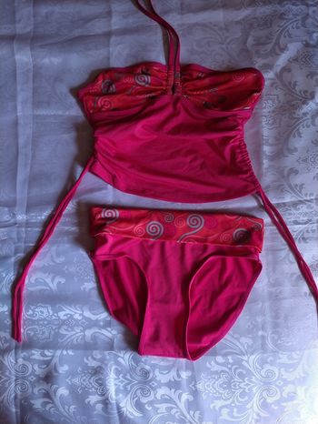 Maillot de bain 2 pièces rose et orange Taille S