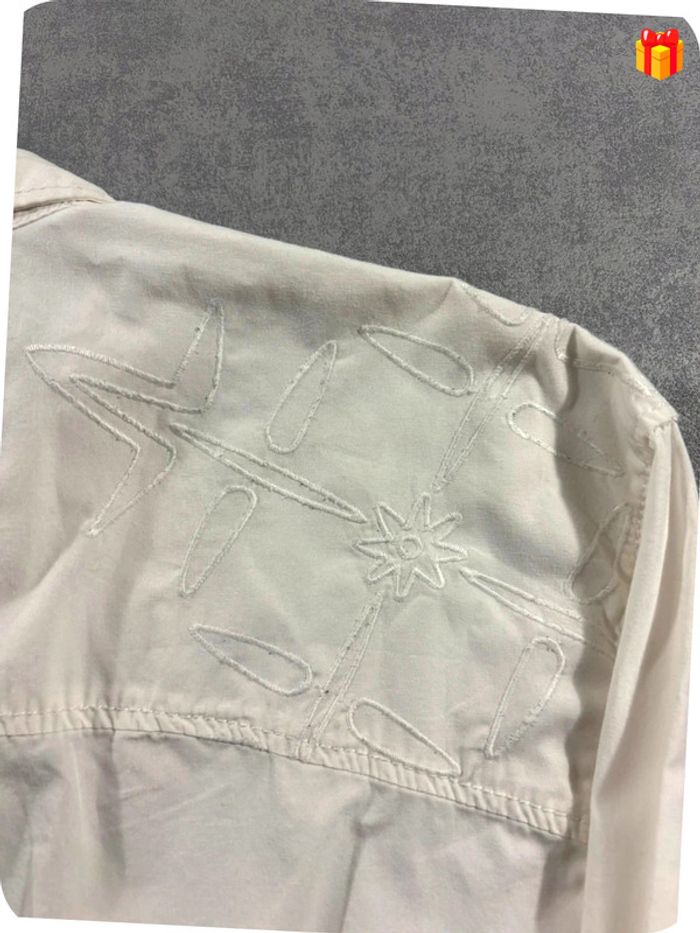 Chemise Vintage Oxbow logo brodé blanche - L - photo numéro 5