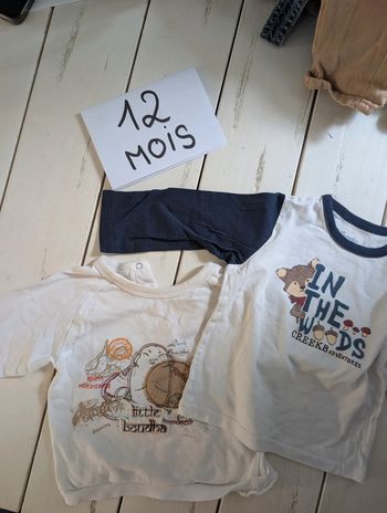 Lot tee shirt bébé garçon 12 mois