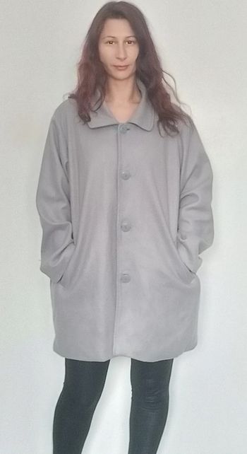 Manteau uni gris grande taille 50/52