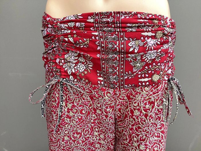 Pantalon léger rouge taille M – style bohème chic, excellent état - photo numéro 2