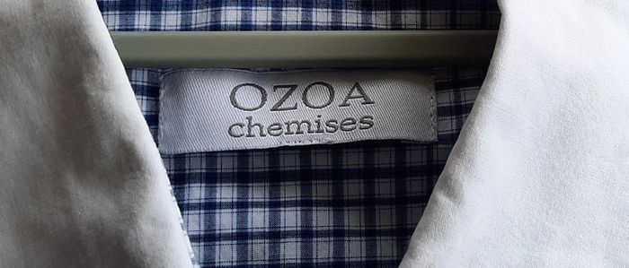 Chemise femme carreaux bleus et blancs, Ozoa, taille 40 - photo numéro 3