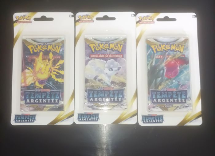 Lot de 3 boosters sous blister Pokémon tempête argentée EB12